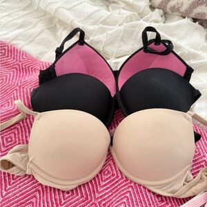 Victoria's Secret Black and Beige set of 3 bras